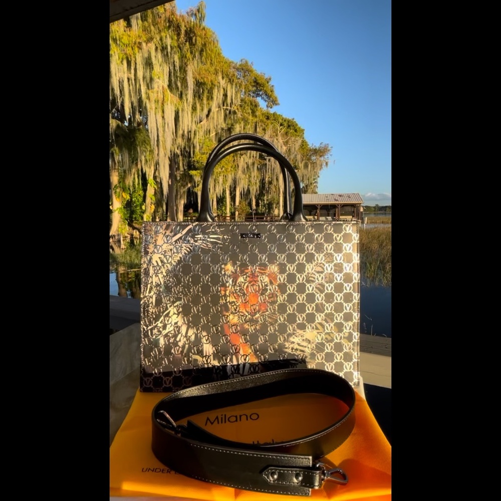 Valentino - Stunning Black Victoria Tiger Design by Mario Valentino